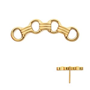 tip24ktls764 24Kt Gold PVD Titanium Threadless Low Profile Round Link Top