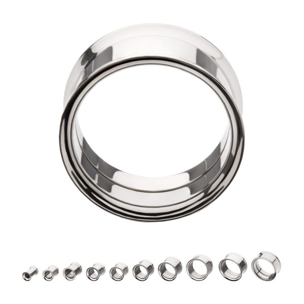 tipdfs10_a Titanium Internally Threaded Double Flare Basic Tunnel | Sold by piece