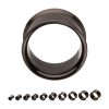 tipdfs10k_a Black PVD Titanium Internally Threaded Double Flare Basic Tunnel | Sold by piece