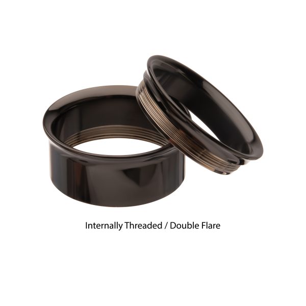 tipdfs10k_b Black PVD Titanium Internally Threaded Double Flare Basic Tunnel | Sold by piece