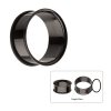 tipsf10k Black PVD Titanium Single Flare Basic Tunnel | Sold by piece