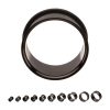 tipsf10k_a Black PVD Titanium Single Flare Basic Tunnel | Sold by piece