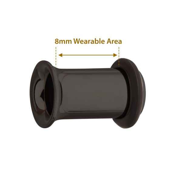 tipsf10k_info Black PVD Titanium Single Flare Basic Tunnel | Sold by piece