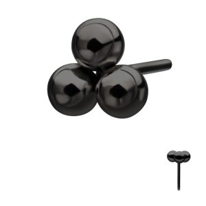tipvdktlsball Black PVD Titanium Threadless Trinity Ball Top