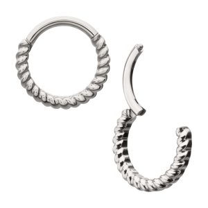 Titanium Twisted Rope Front Facing Hinged Segment Clicker