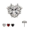 titls60 Titanium Threadless Prong Set Gem Heartbreaker Edge Top