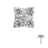 titls892c Titanium Threadless Square Shape Top with Prong Set 5-Gem Cluster