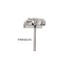 titls892c_b Titanium Threadless Square Shape Top with Prong Set 5-Gem Cluster