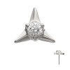 titls894c Titanium Threadless Triangle Shape Top with Prong Set Gem
