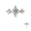 titls896c Titanium Threadless 3-Cluster Top with Prong Set Round & Rhombus Gem
