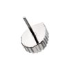 titlsbd02_d Titanium Threadless Beaded Edge Prong Set Teardrop CZ Gem Top