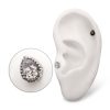 titlsbd02_ps Titanium Threadless Beaded Edge Prong Set Teardrop CZ Gem Top