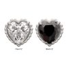 titlsbd04_a Titanium Threadless Beaded Edge Prong Set Heart CZ Gem Top