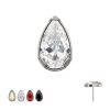 titlsbsp Titanium Threadless Prong Set Teardrop Shaped Gem Top