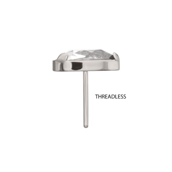 titlsbsp_c Titanium Threadless Prong Set Teardrop Shaped Gem Top