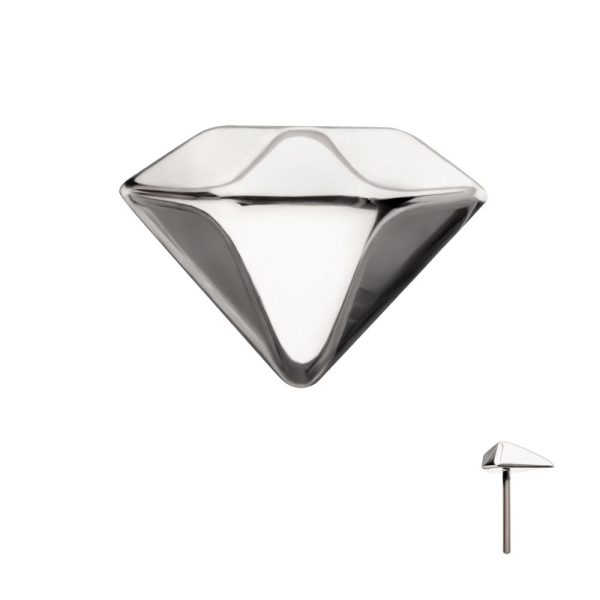 titlsdmd Titanium Threadless 3D Diamond Shape Top