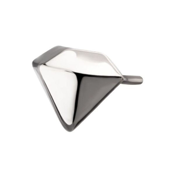 titlsdmd_a Titanium Threadless 3D Diamond Shape Top