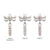 titlsfb10_a Titanium Threadless Dragonfly Top with Prong Set 4-Gem Dangle
