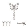 titlsfb11 Titanium Threadless Butterfly Top with Prong Set 2-Gem Dangle