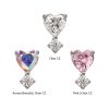 titlsfb13_a Titanium Threadless Prong Set Heart Top with Clear Round Gem