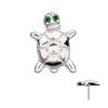 titlsntturtle-e Titanium Threadless Turtle Top with Prong Set CZ Gem Eyes