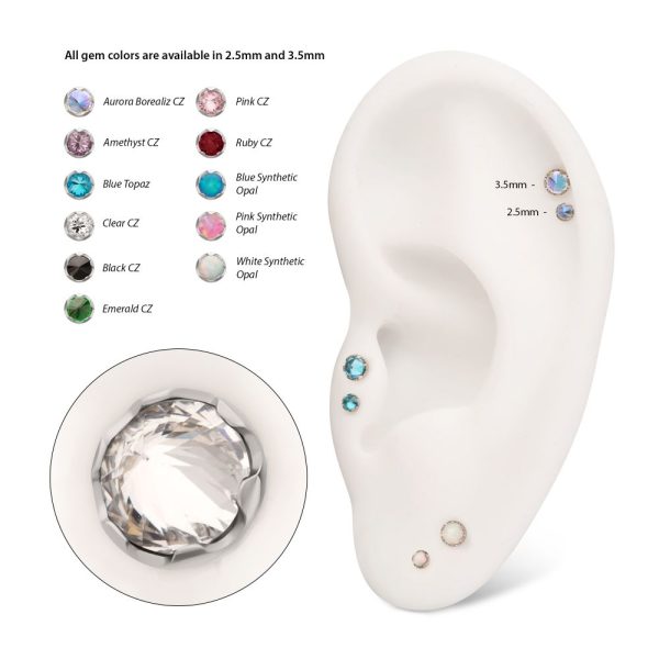 titlsprv_ps Titanium Threadless Round Prong Set Inverse Gem Top