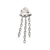 titlsufoc_a Titanium Threadless 3D UFO Gem Top with Small Chain Dangle