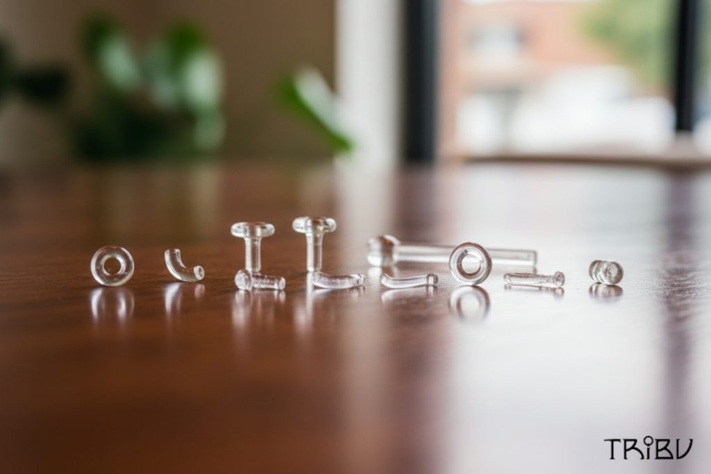 Glass Retainers for Piercings and Clear Body Jewelry