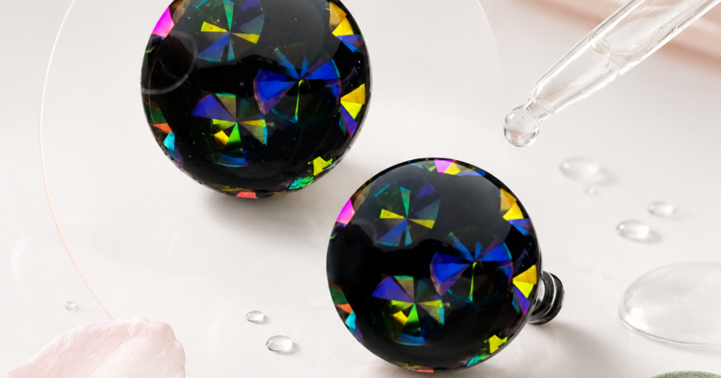Black Opal Piercing Jewelry With Saline Cleaning Care
