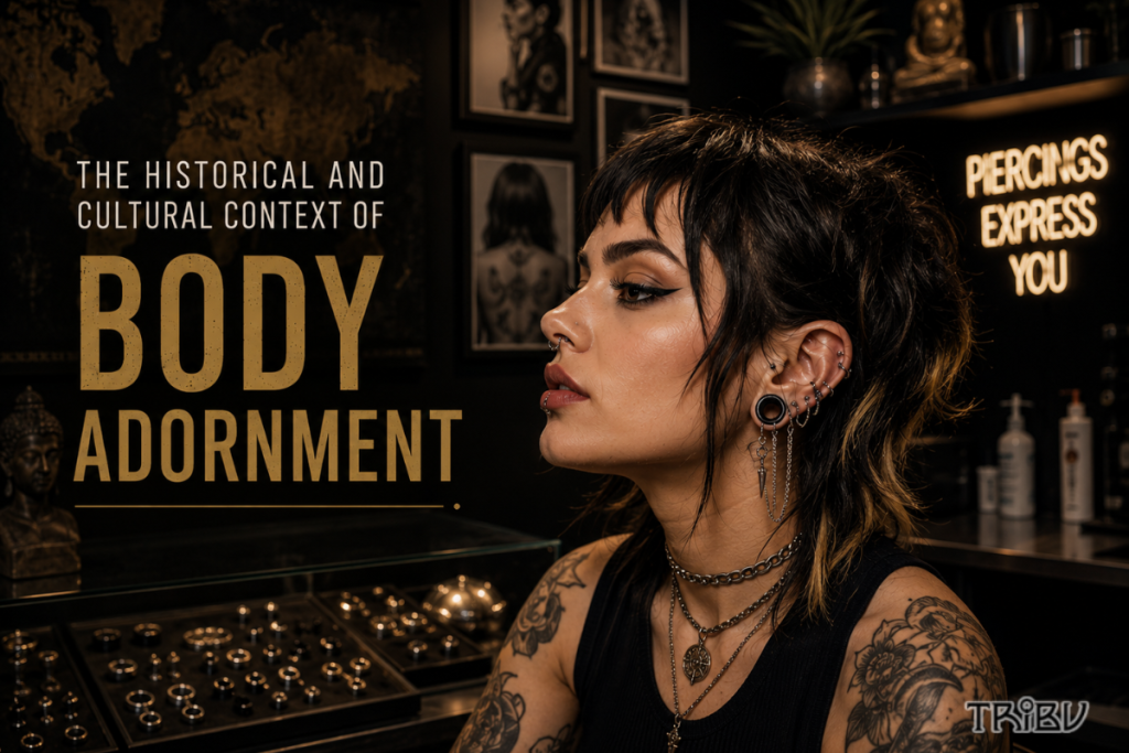 Historical body adornment with multiple ear piercings